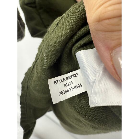 J.Crew Baird McNutt Irish Linen Button-Down Shirtdress in Olive Green Size M - Picture 9 of 9